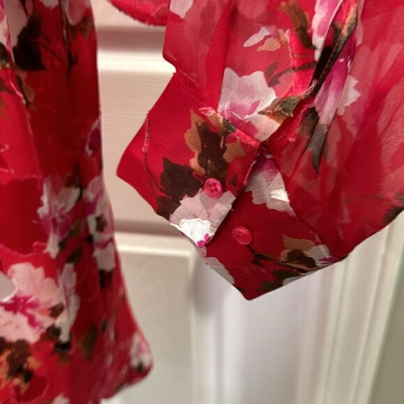 ELIE TAHARI PRIMROSE SHIRT PEONY MULTI - Picture 4 of 14